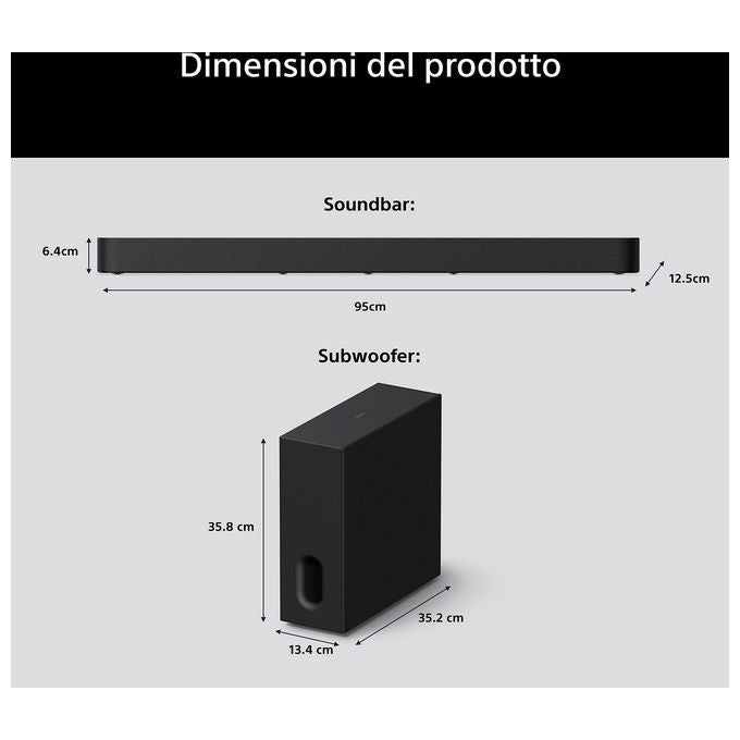 Sony HT-A7100KIT Soundbar 5.1.2 canali con Subwoofer Dolby Atmos DTS:X Voice Zoom 3 colore Nero