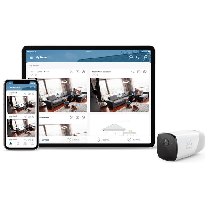 Eufy eufyCam 2 Pro Telecamera di Sicurezza IP Interno e Esterno Capocorda 2048x1080 Pixel Parete