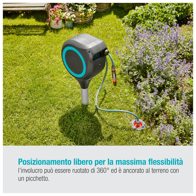 GARDENA Avvolgitubo Automatico da Giardino RollUp S, con Tubo da 15m