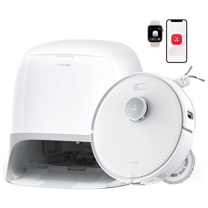Roborock 8.01.1201 Qrevo Curv Robot aspirapolvere e lavapavimenti Navigazione LiDAR Aspirazione 18.500 Pa Stazione 3.0 Auto-svuotamento e Asciugatura colore Bianco