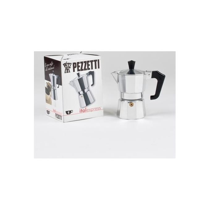 Pezzetti Italexpress Caffettiera Moka 1 Tazza Alluminio-Nero