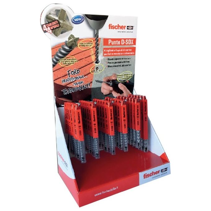 Fischer Espositore 56 Punte Sdx Assortite Con 6 Ganci In Metallo