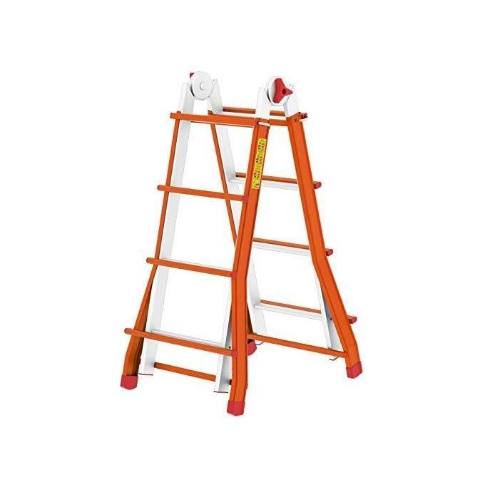 Colombo Scala PRATIC 5+5 In Acciaio Altezza Massima 4,6 M Gradini Zigrinati Piedini Antisdrucciolevoli