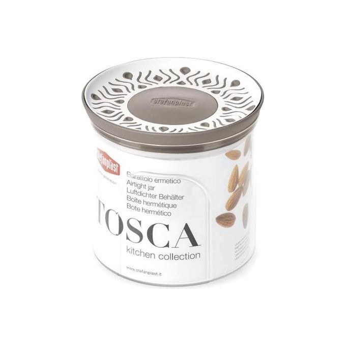 Stefanplast Contenitore Ermetico Tosca Tondo 0,7 Litri Bianco-Tortora