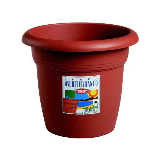 Stefanplast Vaso in Plastica Medio Tondo Coccio 26 H.20,0