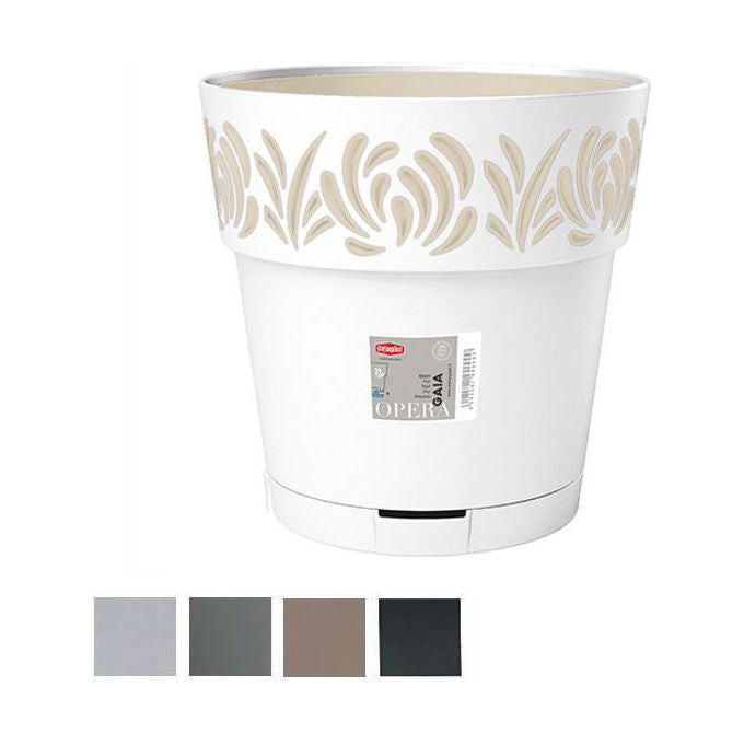 Stefanplast Vaso Gaia Tondo Riserva Acqua Grigio 15x15cm