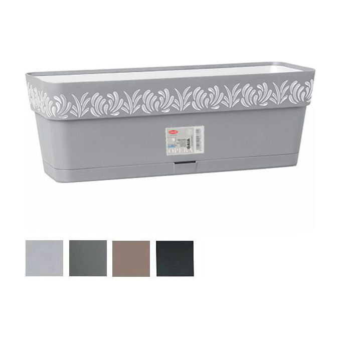 Stefanplast Vaso Gaia Rettangolare Riserva Acqua Tortora 50cm