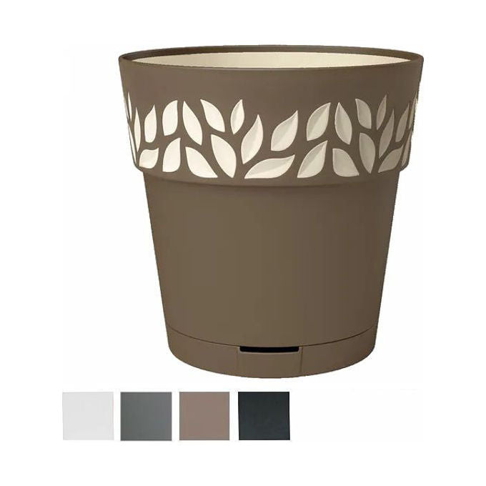 Stefanplast Vaso Cloe Tondo Riserva Acqua Tortora 20x19cm