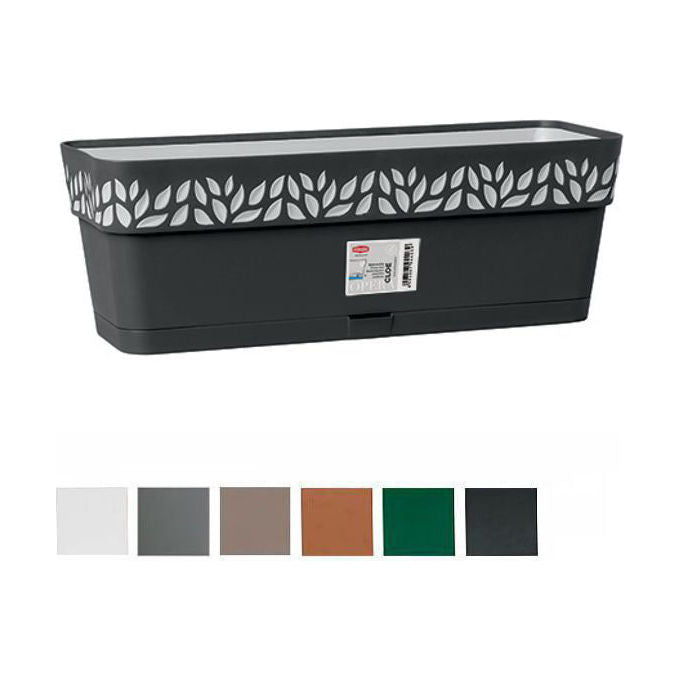 Stefanplast Vaso Cloe Rettangolare Riserva Acqua Tortora 50x18x17cm