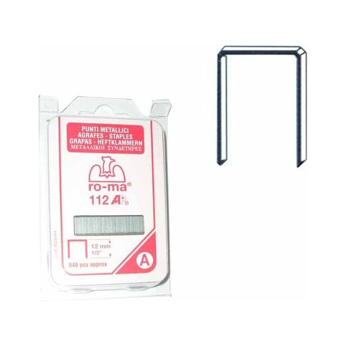 Romeo Maestri Forest 112 AP – Punti metallici 12 mm alta penetrazione per fissatrici scatto, 840 pezzi dispenser