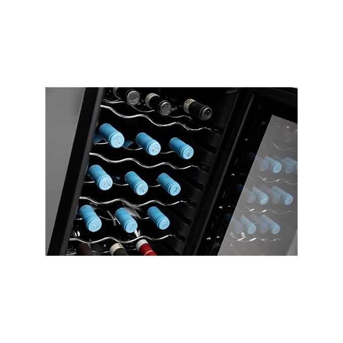 Melchioni Vermentino 18C Dua Cantinetta Vini con compressore 18 Bottiglie Classe energetica G Ripiani cromati 6 50 Litri Temperatura 5-18°C 48 cm Nero