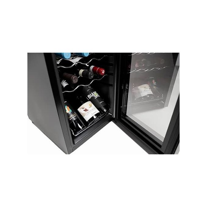 Melchioni Vermentino 18C Dua Cantinetta Vini con compressore 18 Bottiglie Classe energetica G Ripiani cromati 6 50 Litri Temperatura 5-18°C 48 cm Nero