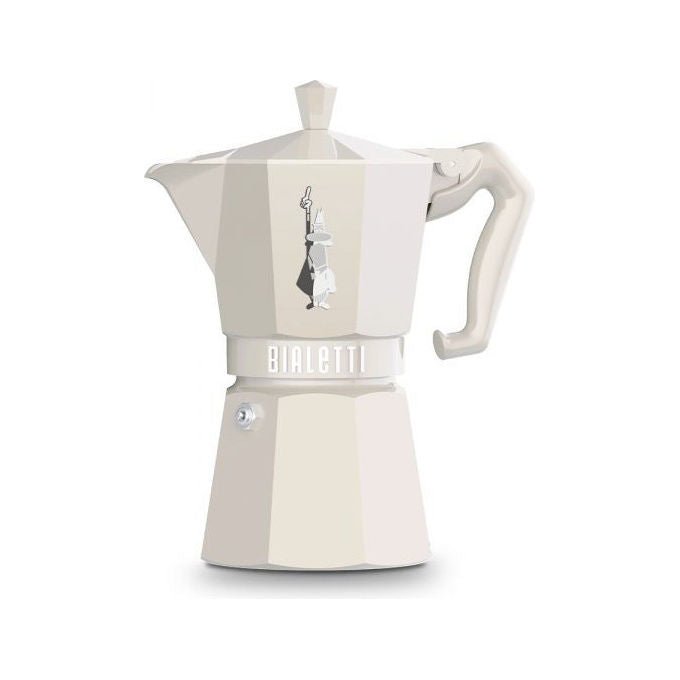 Bialetti 9060 Moka Exclusive Caffettiera 6 tazze in alluminio con manico ergonomico e valvola di sicurezza colore Crema
