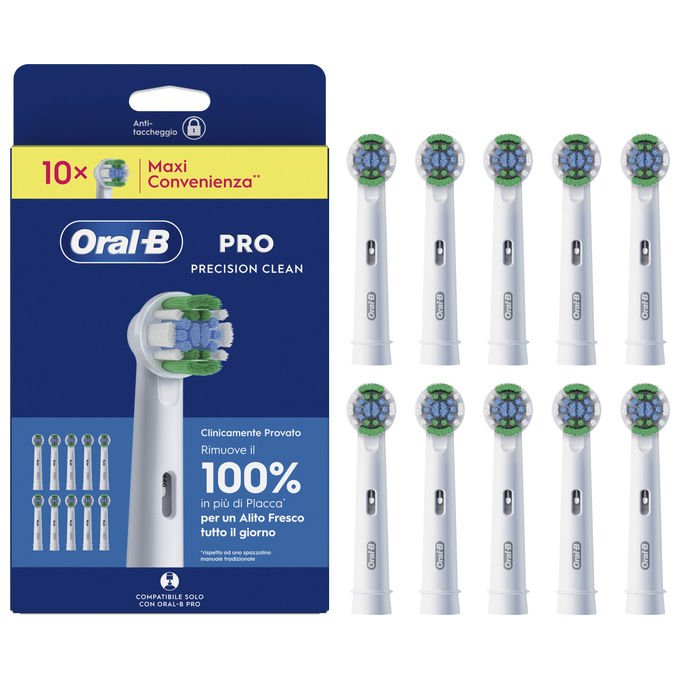 Oral-B EB20RX Testina di Ricambio PRO Precision Clean con Setole a X 10 Pezzi colore Bianco