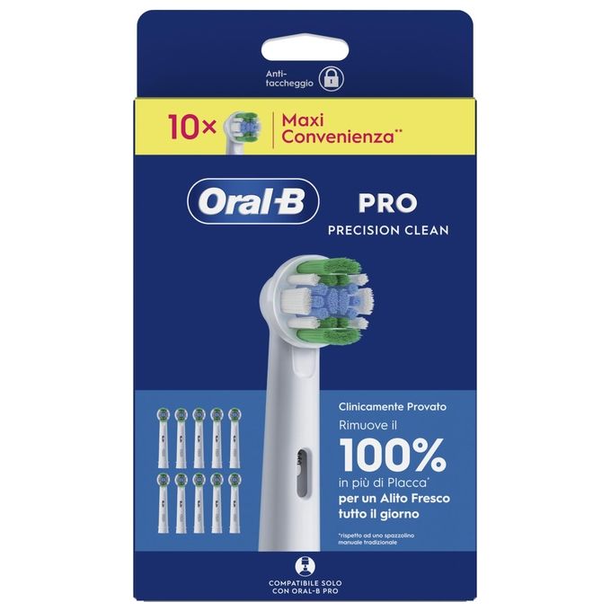 Oral-B EB20RX Testina di Ricambio PRO Precision Clean con Setole a X 10 Pezzi colore Bianco