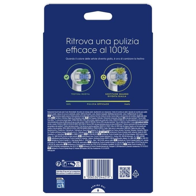 Oral-B EB20RX Testina di Ricambio PRO Precision Clean con Setole a X 10 Pezzi colore Bianco