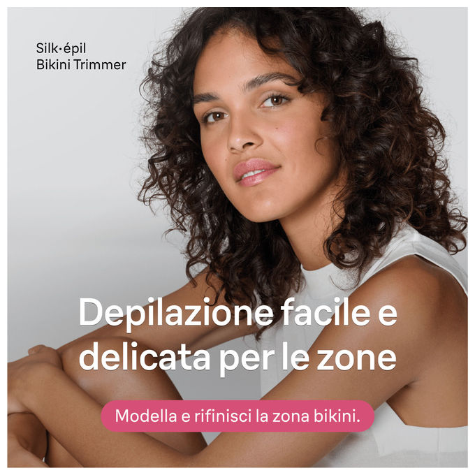 Braun 8006530193771 Silk·épil Rifinitore Bikini con Testina di Precisione 2 Pettini Cappuccio Protettivo Pochette Batteria AAA Spazzolina Pulizia colore Bianco