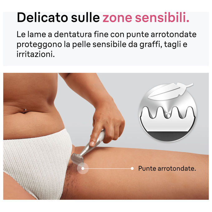 Braun 8006530193771 Silk·épil Rifinitore Bikini con Testina di Precisione 2 Pettini Cappuccio Protettivo Pochette Batteria AAA Spazzolina Pulizia colore Bianco