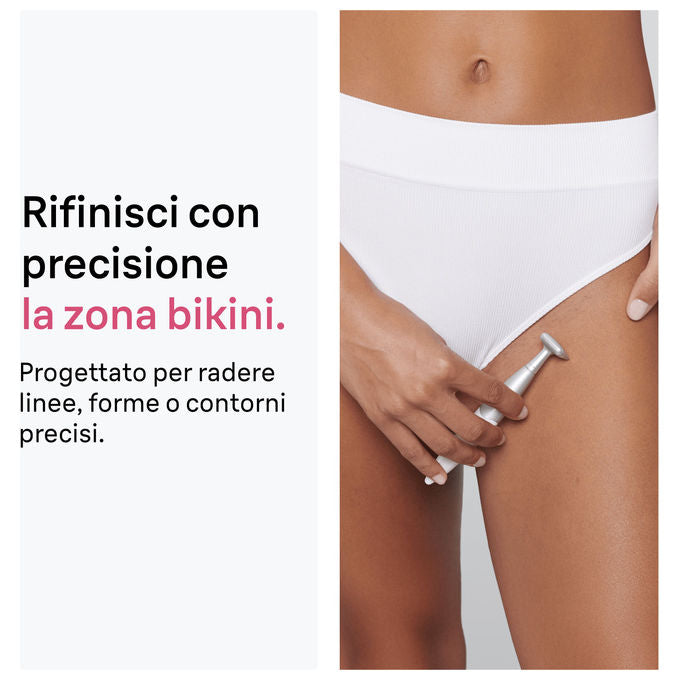 Braun 8006530193771 Silk·épil Rifinitore Bikini con Testina di Precisione 2 Pettini Cappuccio Protettivo Pochette Batteria AAA Spazzolina Pulizia colore Bianco