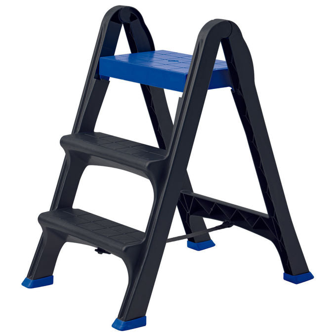 BAMA Scaletta 3 Gradini Sgabello Skala 47x70x78h Antracite per Lavori di Fai da Te in Giardino e Casa
