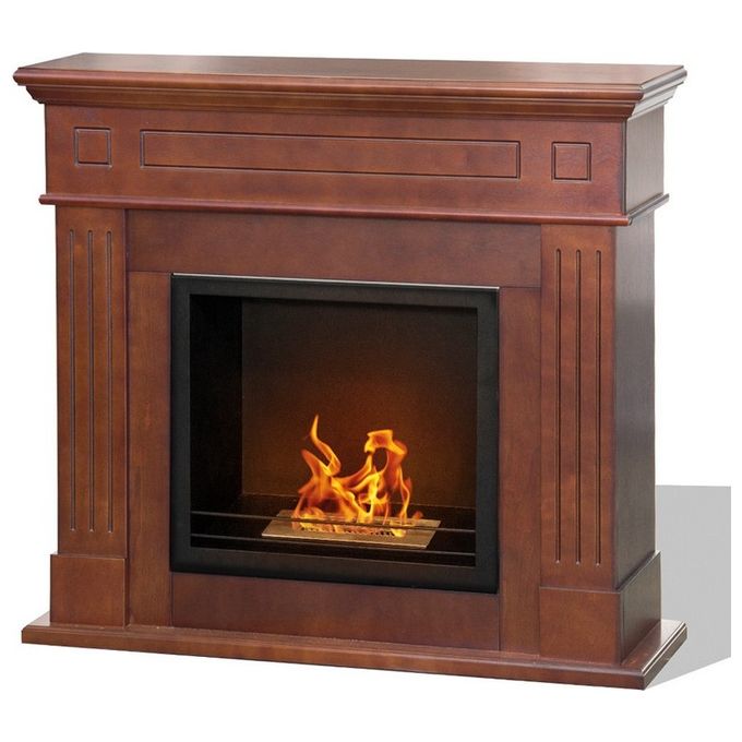Divina Fire Camino A Bioetanolo Biocamino Da Terra Cambridge In Legno Marrone 110X37X102H
