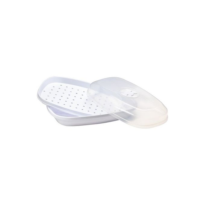 Contenitore per Cottura Pesce con Coperchio Adatto a Microonde 28,5X19,6 Cm