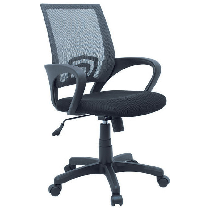 Poltrona da Ufficio Business in Poliestere 48x48cm-H95cm Nero