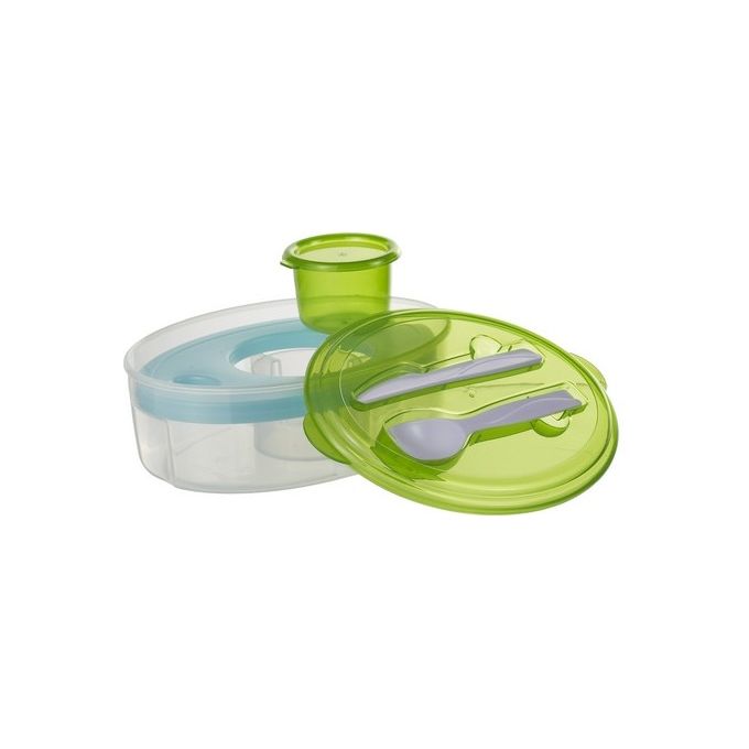 Set Lunch Box Ovale 5 Pezzi Bicolor in Plastica