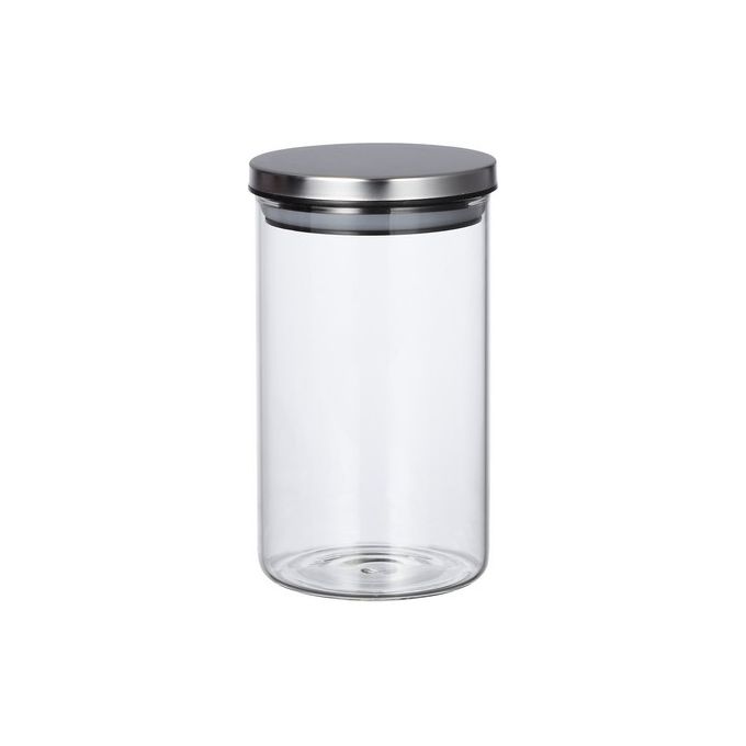 Barattolo con Tappo in Acciaio 9,5X17 Cm Vetro Borosilicato