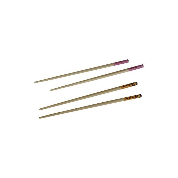 Set Coppia Bacchette in Bamboo Rosa-Marrone