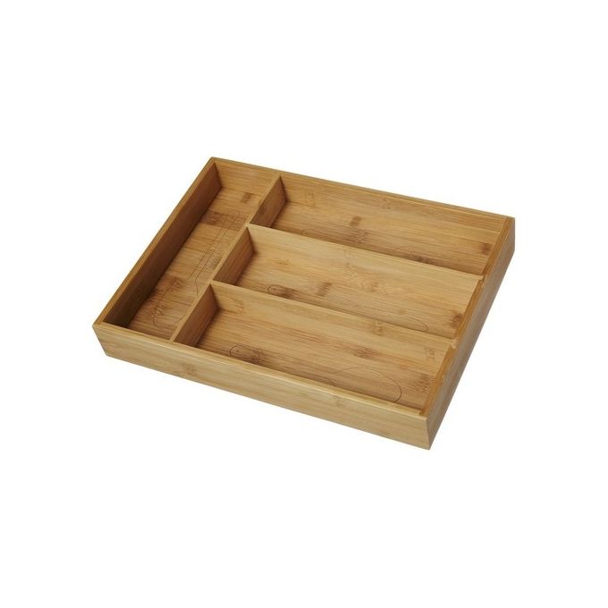 Porta Posate 4 Scomparti 35,5X26,3X5 Cm in Bamboo