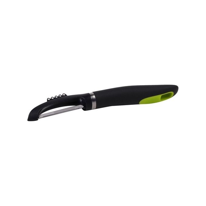 Pelaverdure in Acciaio Inox con Manico in Polipropilene Grigio Scuro-Verde
