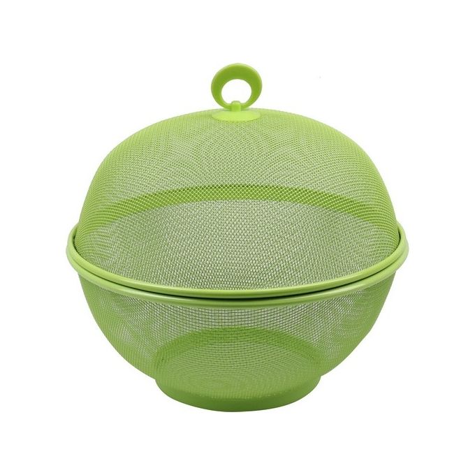 Cesto per Frutta con Coperchio Diametro 26,5 cm Verde Chiaro