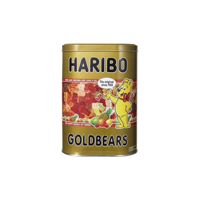 Scatola Ellitica Haribo 3D 19X16,6X7,6 Cm in Latta Oro