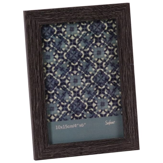 Cornice Portafoto Ted in Mdf e Vetro 10X15 cm Grigio
