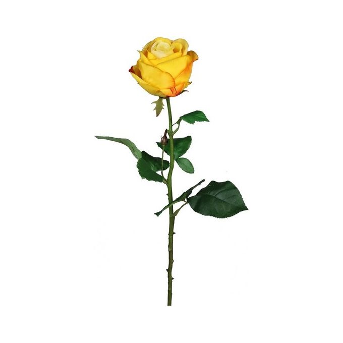 Bocciolo di Rosa in Plastica 70 cm Giallo