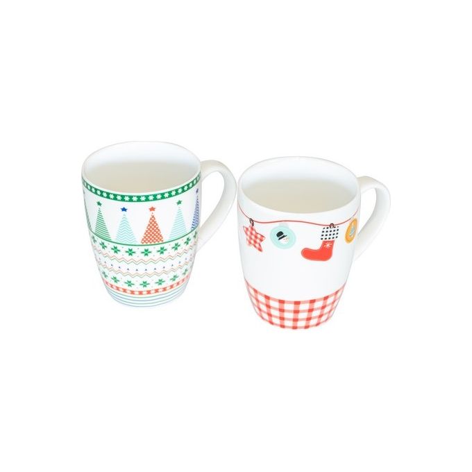 Mug Noel in Display 12 Pezzi 360 ml Porcellana