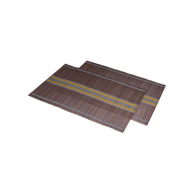 Set 2 Tovagliette in Bamboo Cm 45X30 Blu-Giallo