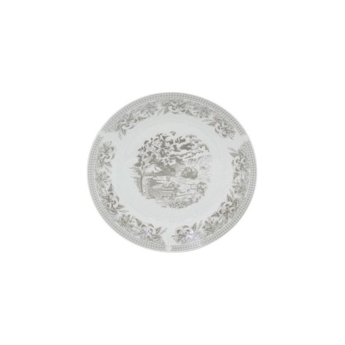 Piatto Piano Decoro Old England Diametro 27 Cm Grigio
