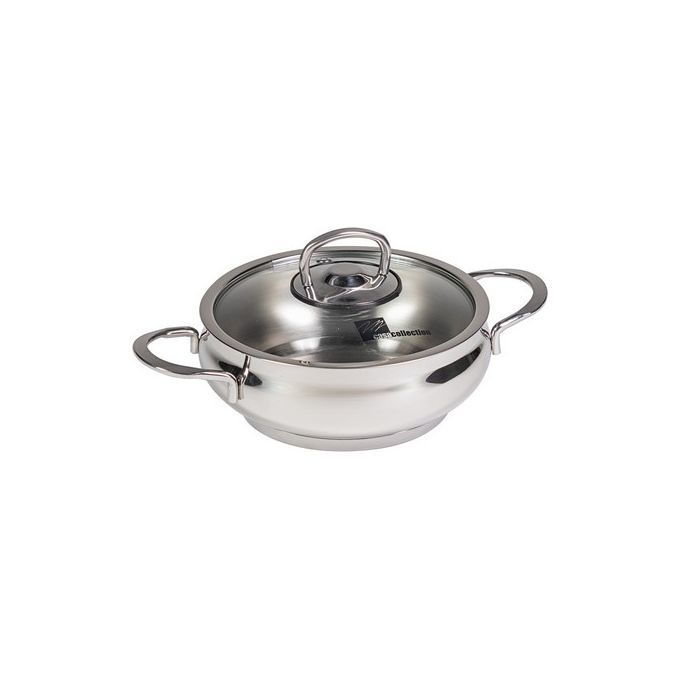 Tegame 2 Manici 16 cm Acciaio Inox con Coperchio