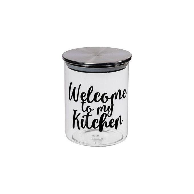 Barattolo Black Letters 650 ml in Vetro Borosilicato