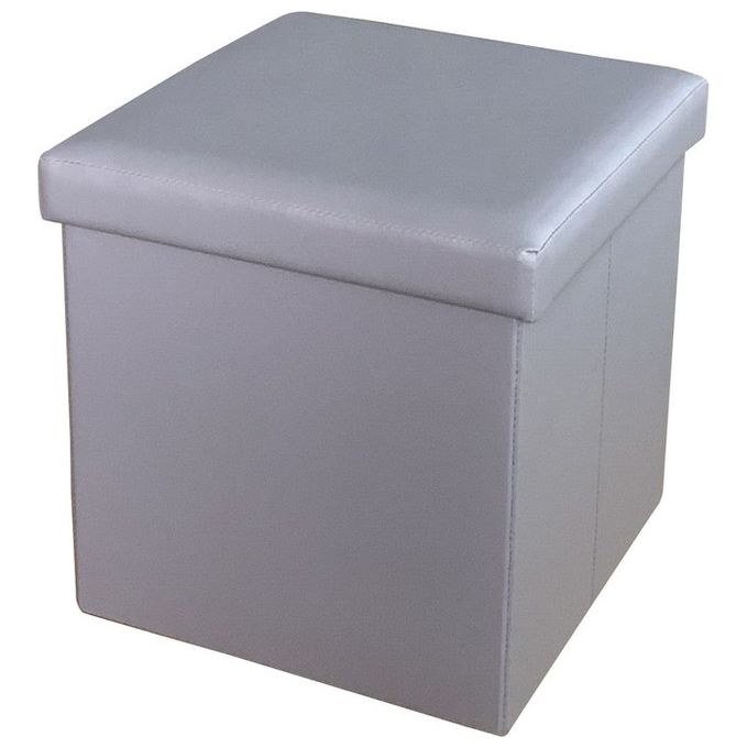 Pouf Contenitore Monocolore in Pvc 35x35cm-H34,5cm Grigio