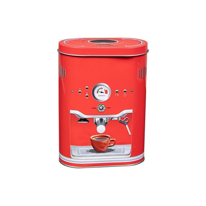Scatola in Latta Macchina Caffe' Rosso