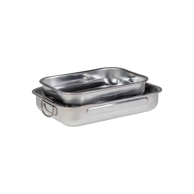 Set 2 Teglie Rettangolari 25-30 cmAcciaio Inox
