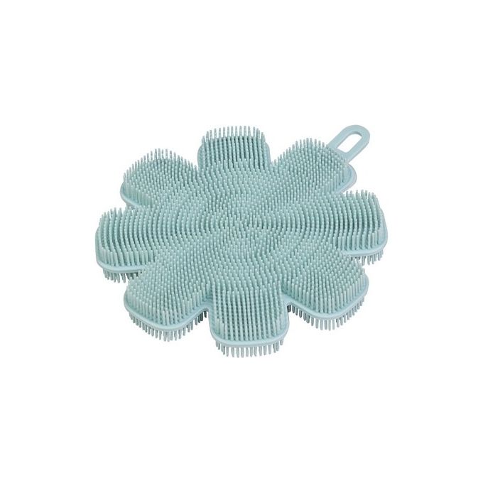 Spugna Scrub Piatti Fiore in Silicone Azzurro