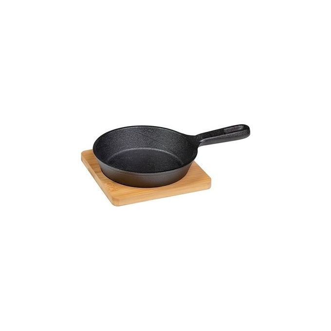 Tapas Set Padella con Supporto in Bamboo Diametro 12,5cm