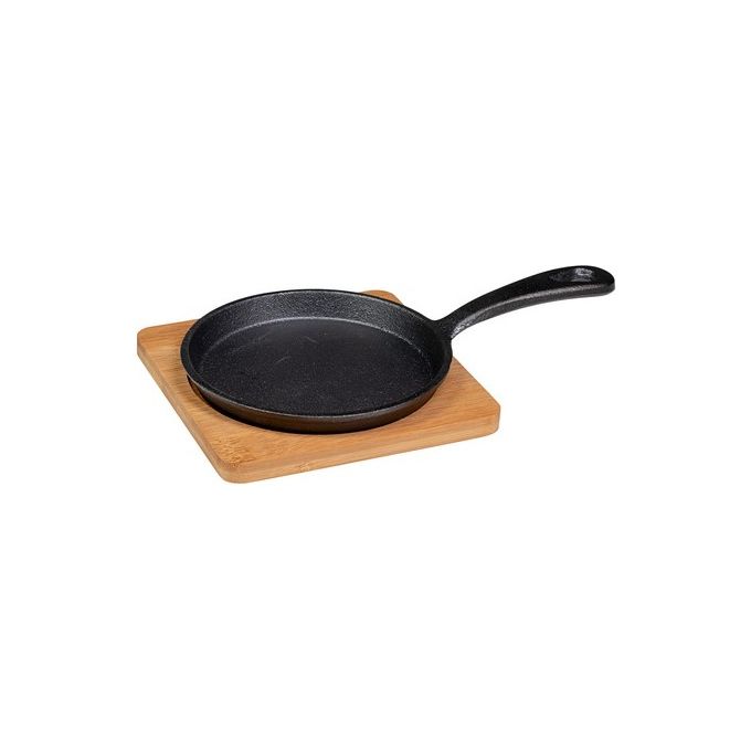 Tapas Set Padella con Supporto in Bamboo Diametro 13 cm