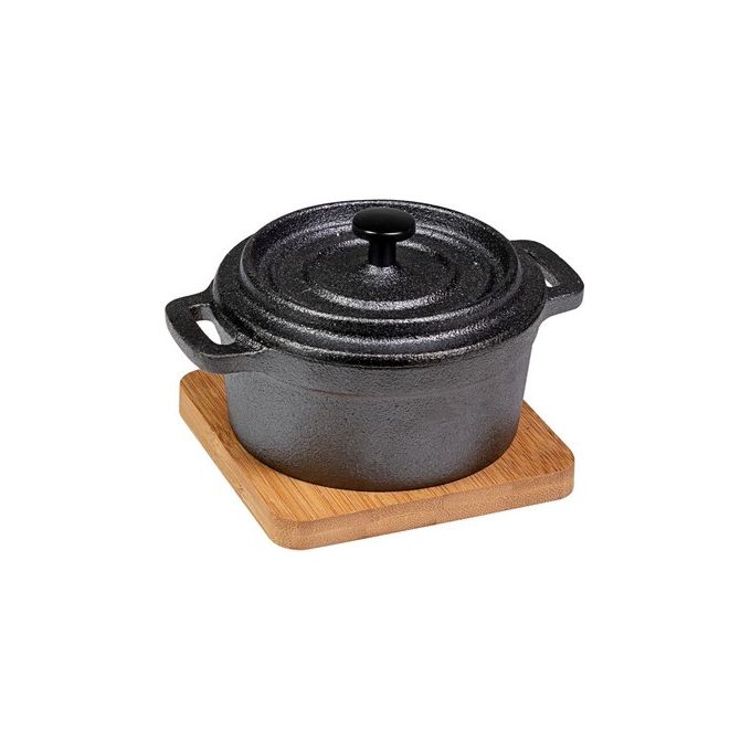 Tapas Set Casseruola con Coperchio e Supporto in Bamboo