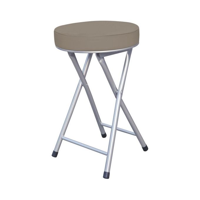 Sgabello Pieghevole con Seduta in Pvc e Struttura in Metallo 30x30cm-H50cm Grigio Scuro