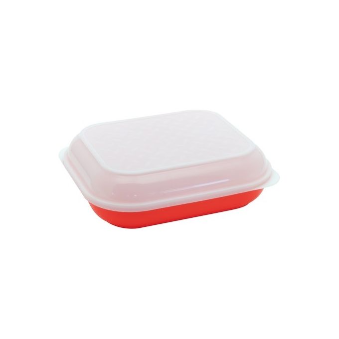 Vassoio A Marinare con Coperchio Cm 31X27 in Plastica Rosso